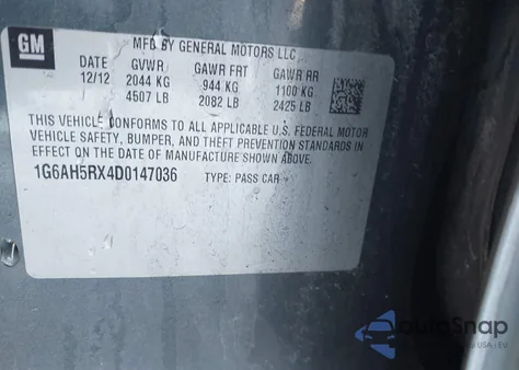 2013 Cadillac Ats Luxury z USA, uszkodzony, nr VIN 1G6AH5RX4D0147036